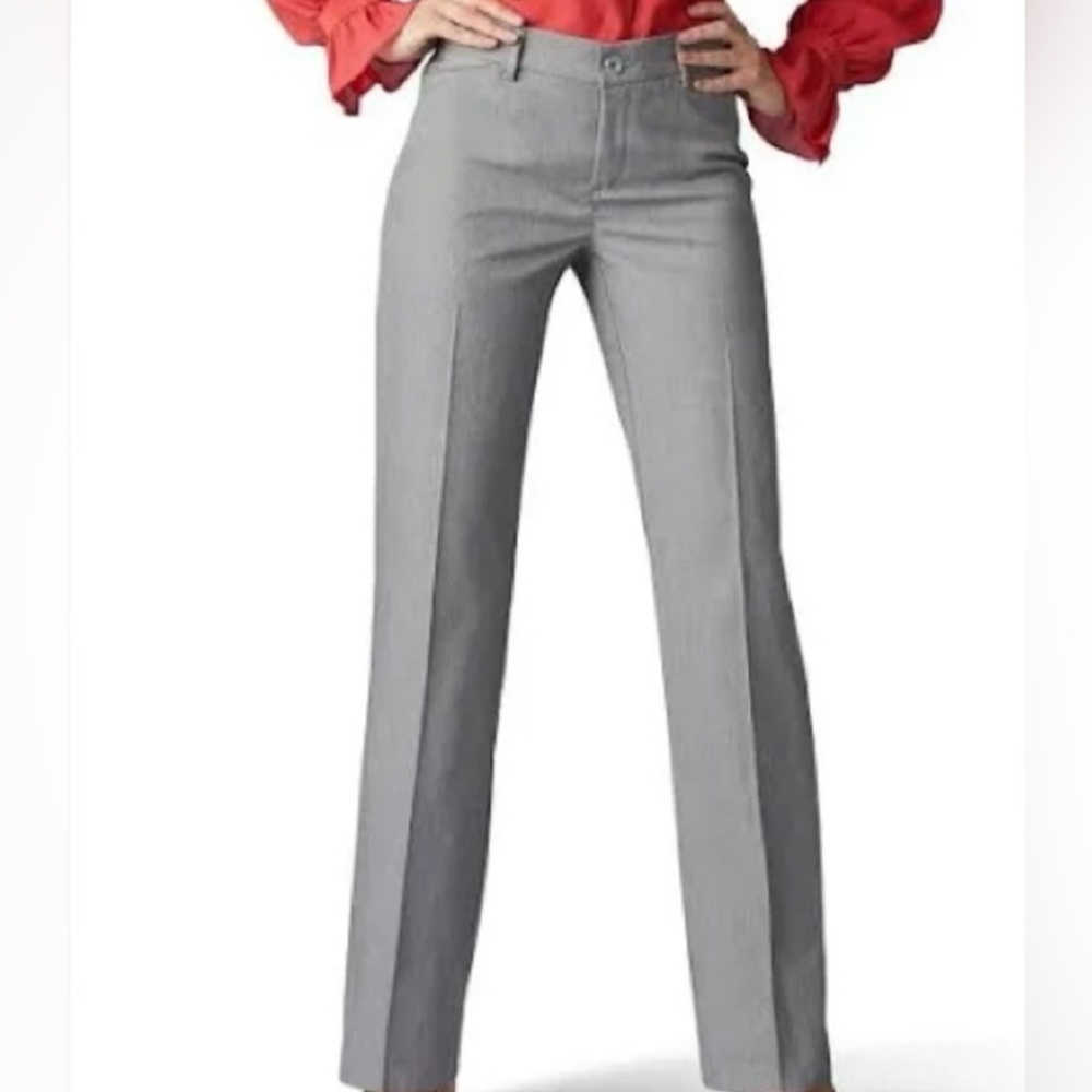 Express wide leg lightweight gray dress pants with some white lines incorporated